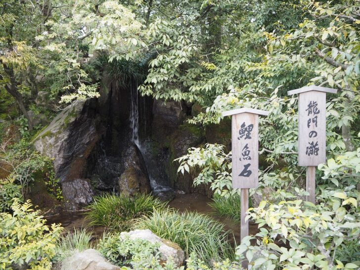 金閣寺の龍門滝